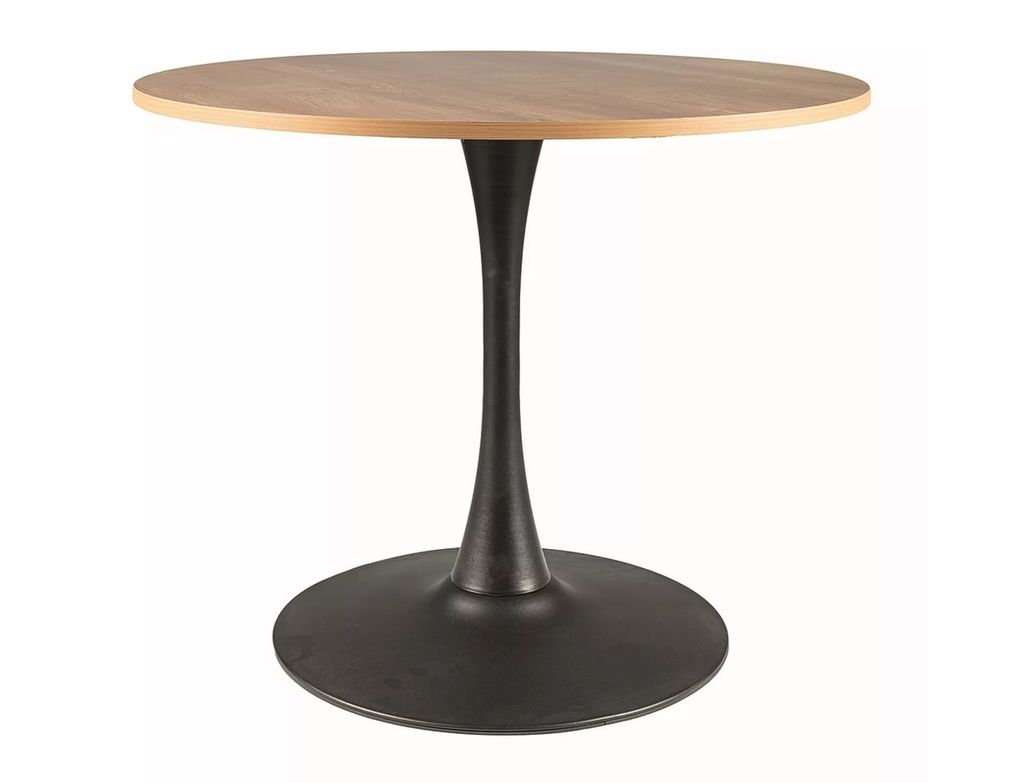 Table de salle à manger ronde EDIN - chêne / noir Image du produit 