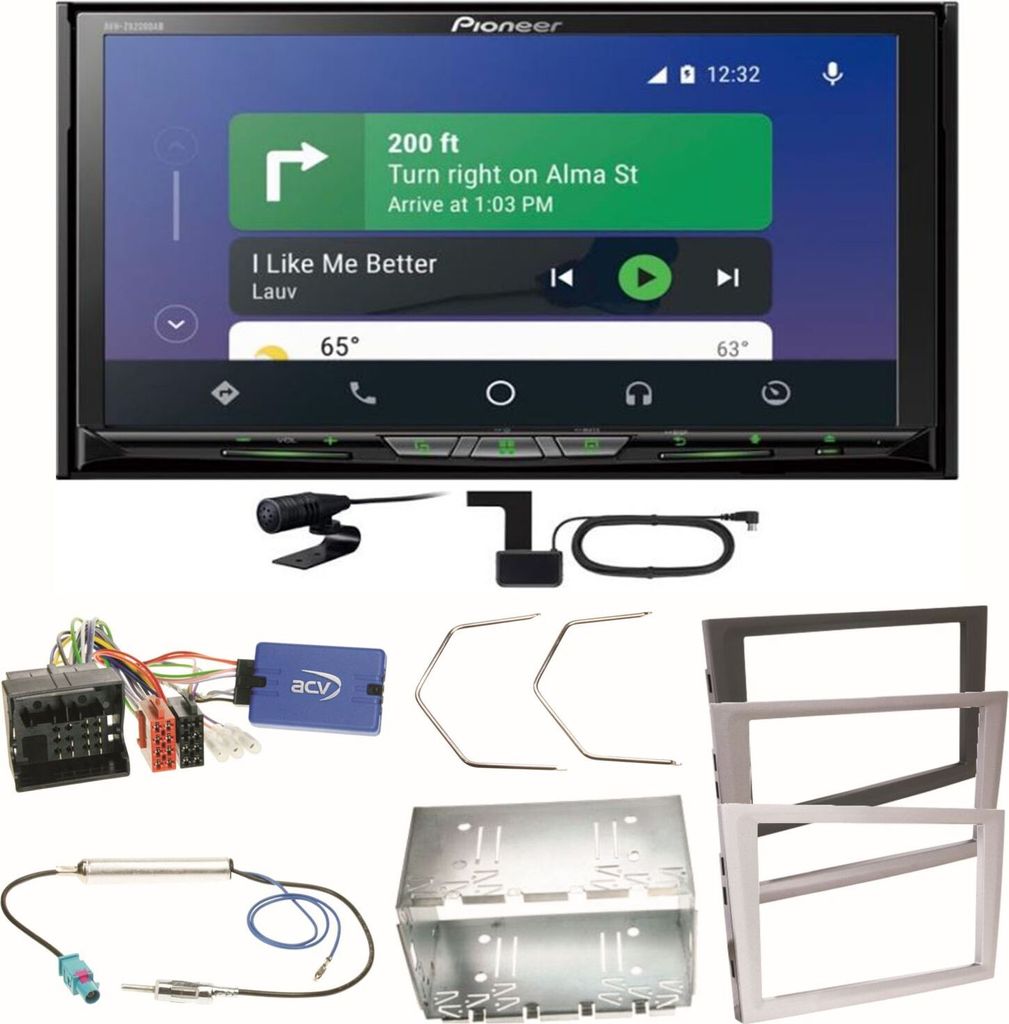 Pioneer AVH-Z9200DAB Android Auto Einbauset für Opel Signum Corsa C Tigra Twintop
