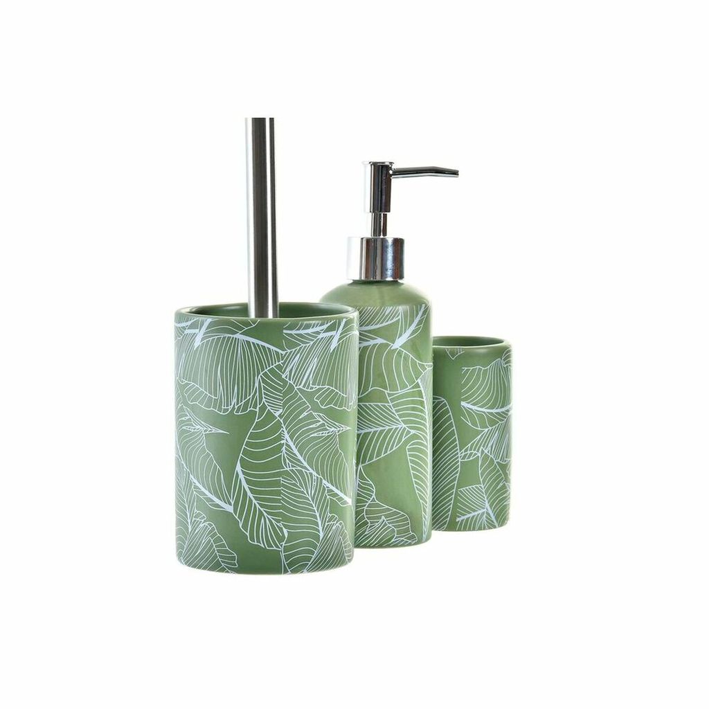 Artikel Toilettenburste mit Seifenspender/Becher - Blumen grun