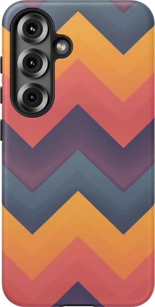 Zickzack-Design mit Farbverlauf in Lila und Orange – Hülle Kompatibel mit Samsung Galaxy S25