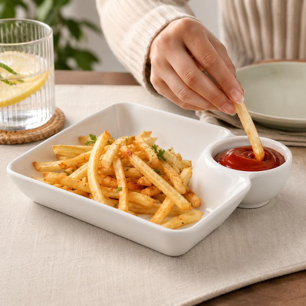 Snack-Dip-Teller quadratisch, 4 Stk. Dip-Schalen