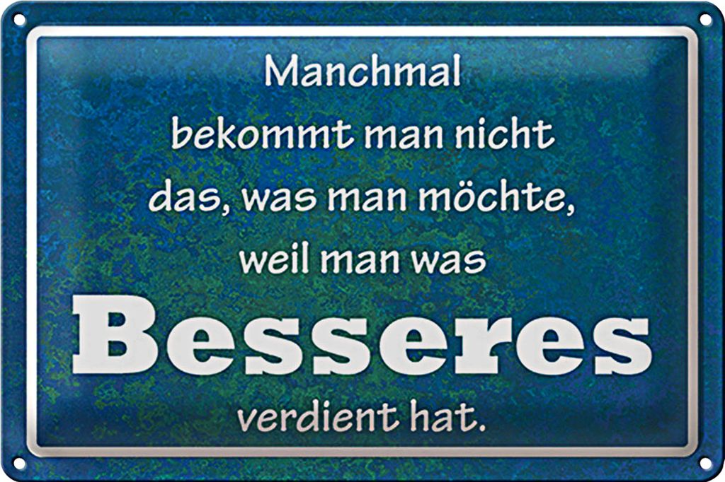 Blechschild Spruch 18x12cm manchmal bekommt man nicht