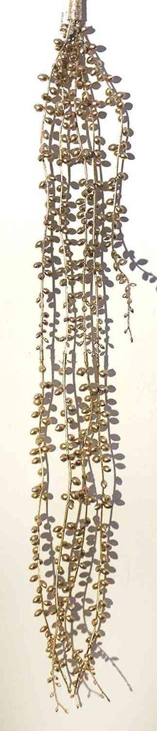 artplants.de Plastik Senecio Hänger SKERPA, Steckstab, Champagner, 75cm - Kunst Senecio