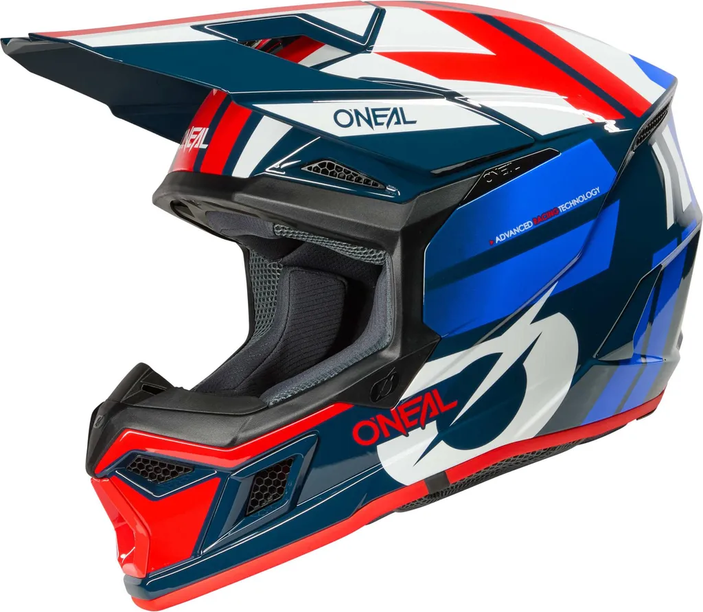 Casque Oneal 3Srs Ride V.26 de cross bleu blanc rouge taille XS