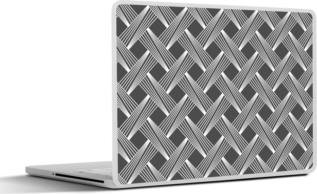 MuchoWow Laptop Aufkleber Sticker Cover Muster - Grau - Geometrisch 40x30 cm - Laptop Dekoration - Selbstklebend