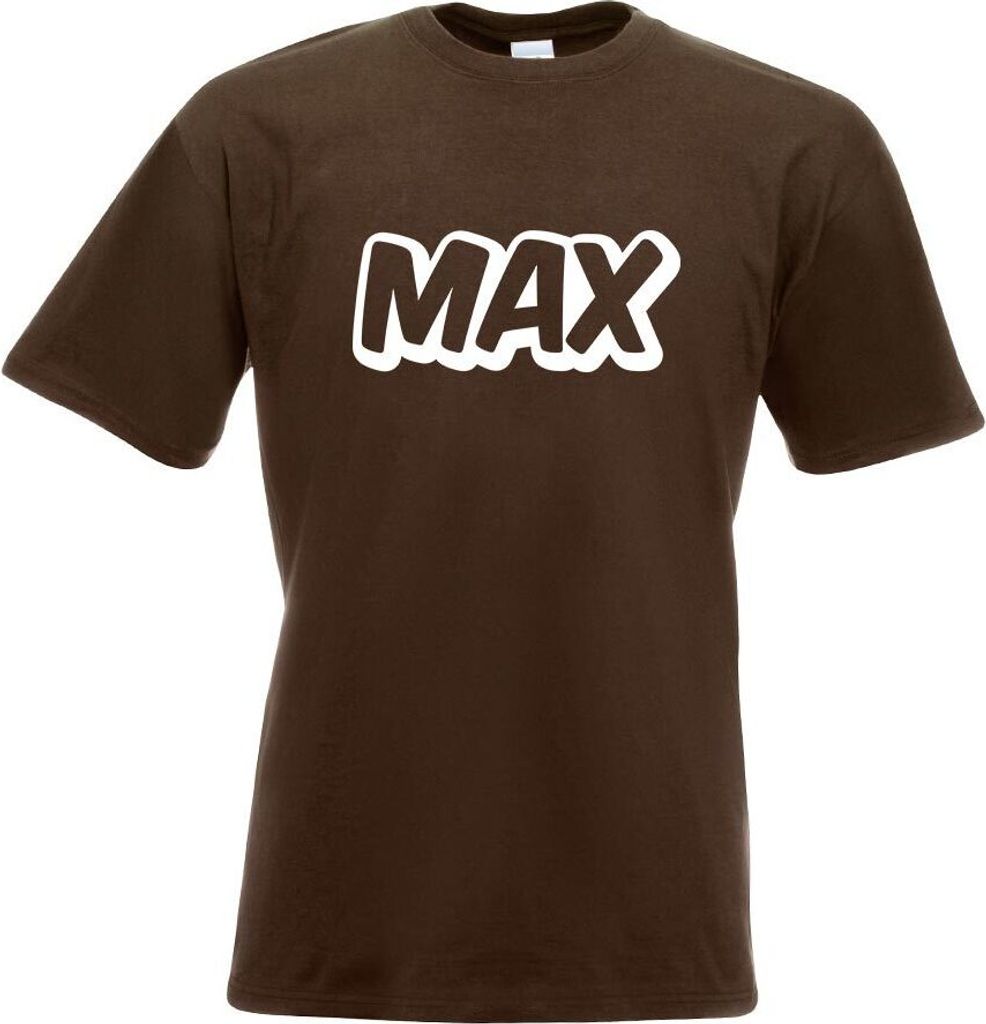 Kiwistar - T-Shirt - Chocolate - Max Vorname Jungen Motiv Bedruckt Funshirt Design Print - mit Motiv Bedruckt - Funshirt Design - Sport - Freizeit ...