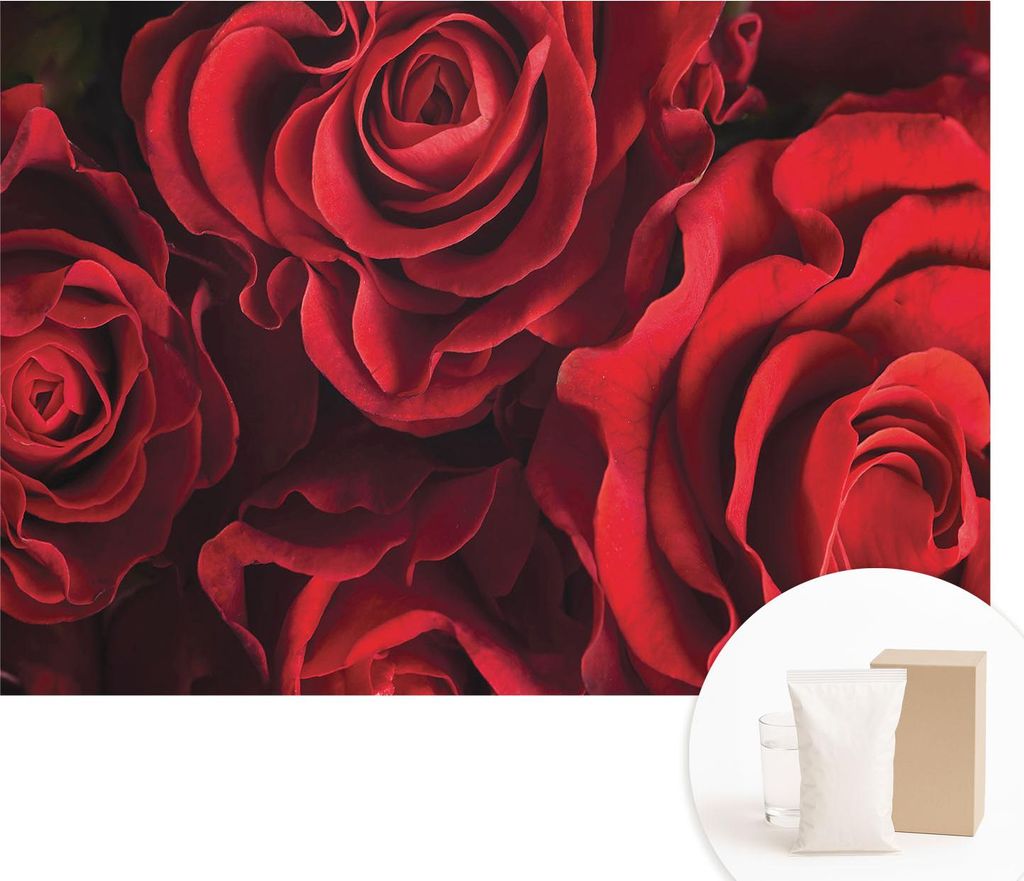 Fototapete - Wandbilder für Wohnzimmer - 208x146 cm - Dekorative Wandfolie - Modernes Design für Wanddekoration - Tapeten für Innenräume - Rote...
