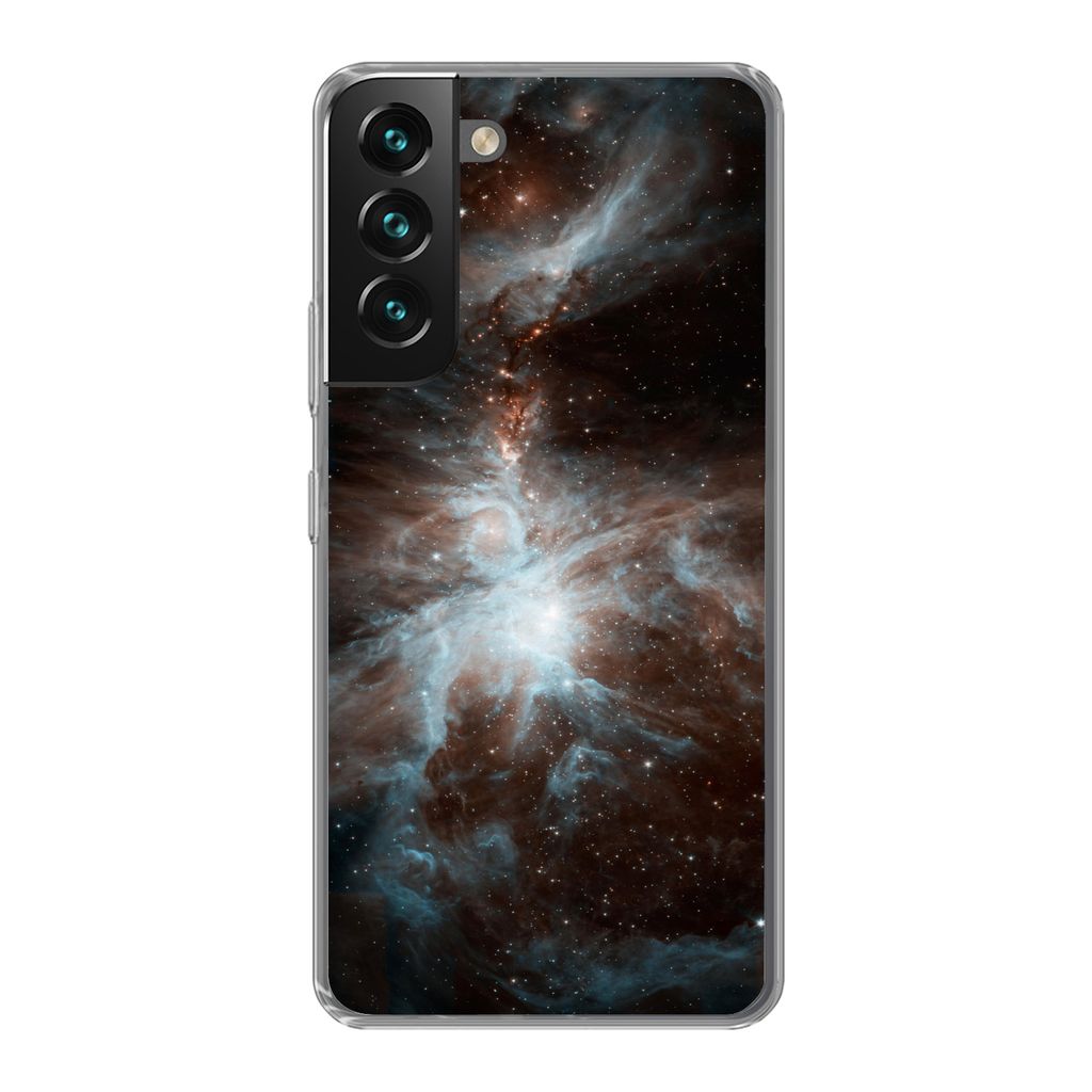 MuchoWow Handyhülle Schutzhülle Hülle für Samsung Galaxy S22 Galaxie - Planet - Sterne Silikon Softcase Handy Hülle - Mobiltelefonhülle