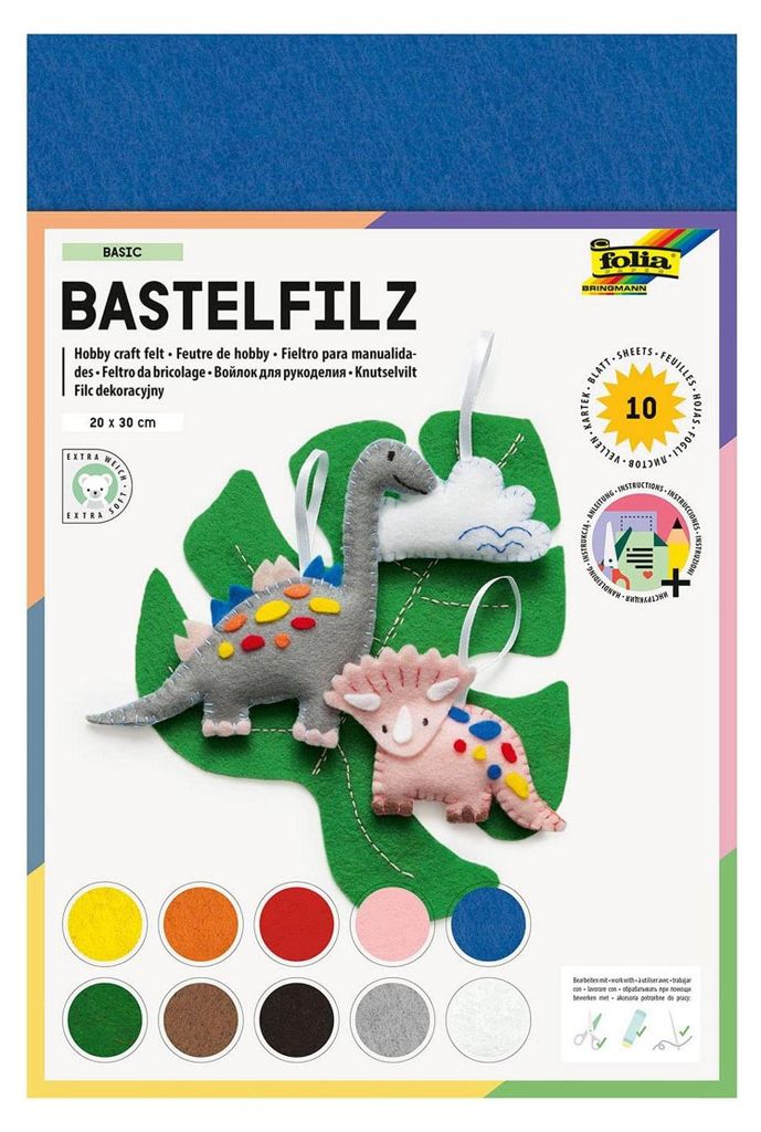 Folia Bastelfilz 150 g/m², 20 x 30 cm, 10 Bogen Produktbild 