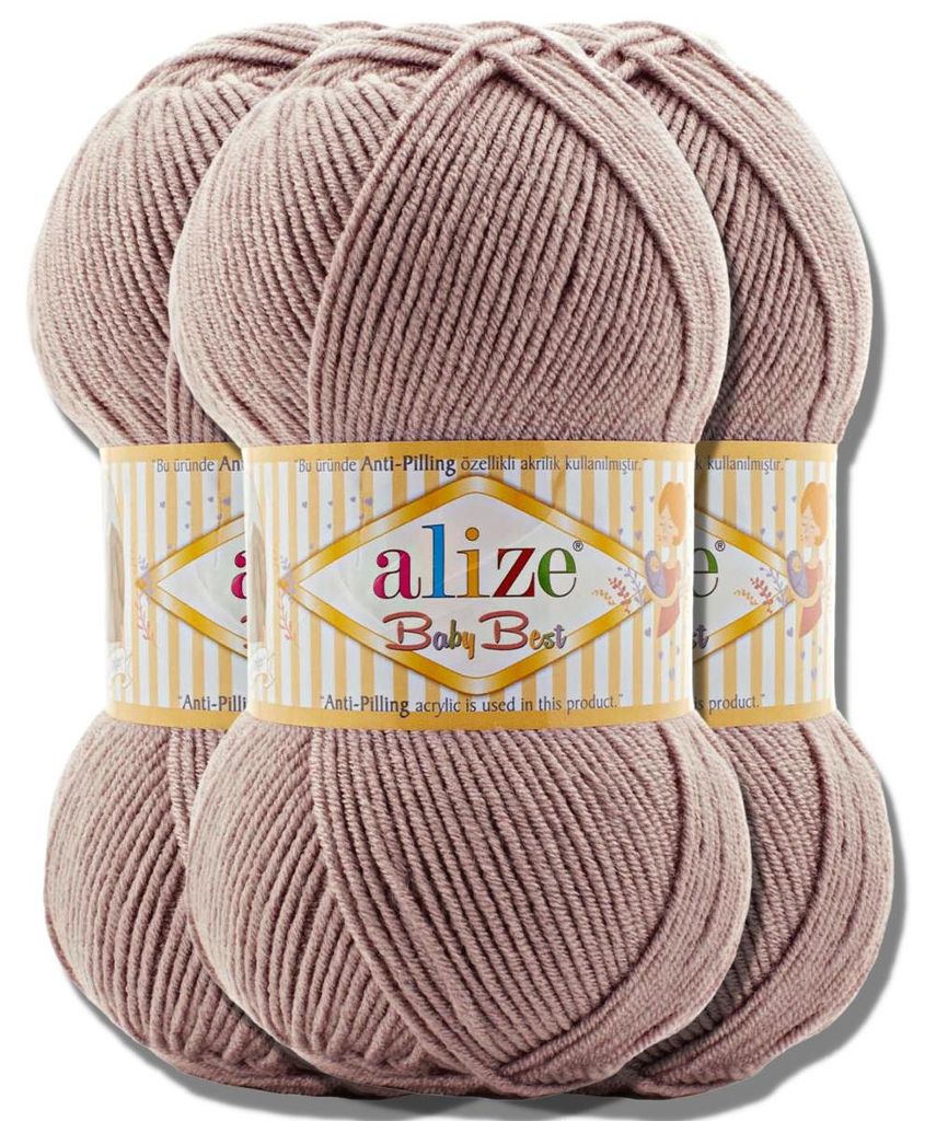 Alize 3x 100g Baby Best Wolle, Antipilling, Uni, Häkeln, Stricken (142)