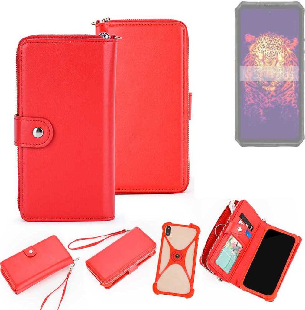 K-S-Trade 2in1 Schutzhülle Portemonnee Handyhülle mit Bumper kompatibel mit Ulefone Armor 28 Ultra Hülle Case Etui Geldbörse Smartphone rot (1x)