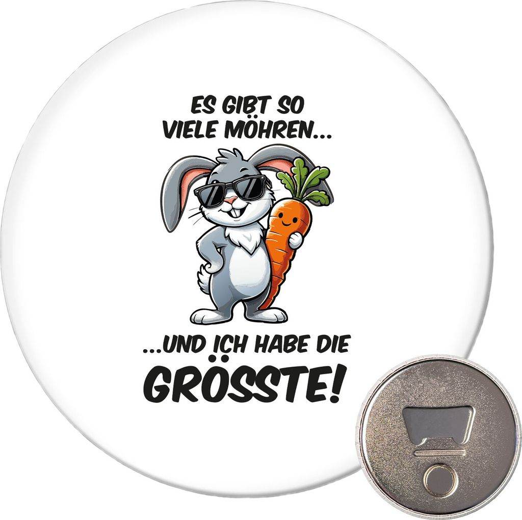 Huuraa Magnet viele Möhren.. Ich habe die grösste cooler Hase 59mm Kühlschrankmagnet rund Flaschenöffner Geschenkidee