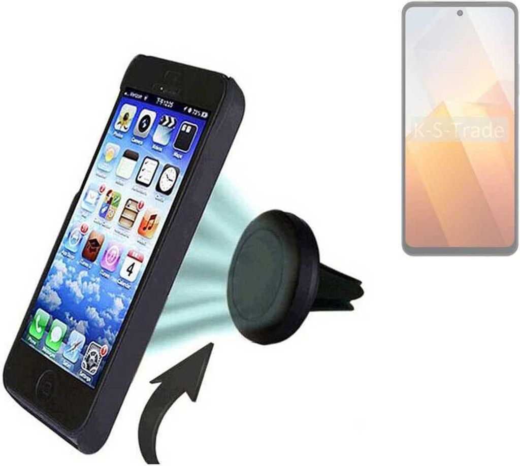 K-S-Trade Kompatibel mit Vivo Y100t Auto Handy Halterung KFZ Halter Lüftungsgitterhalterung Air Vent mount Smartphone Halter