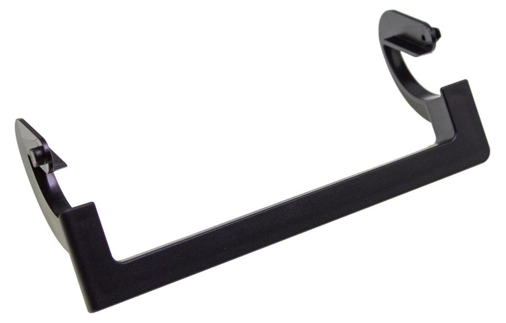 A black plastic handle for a coffee machine water tank, shown against a white background.