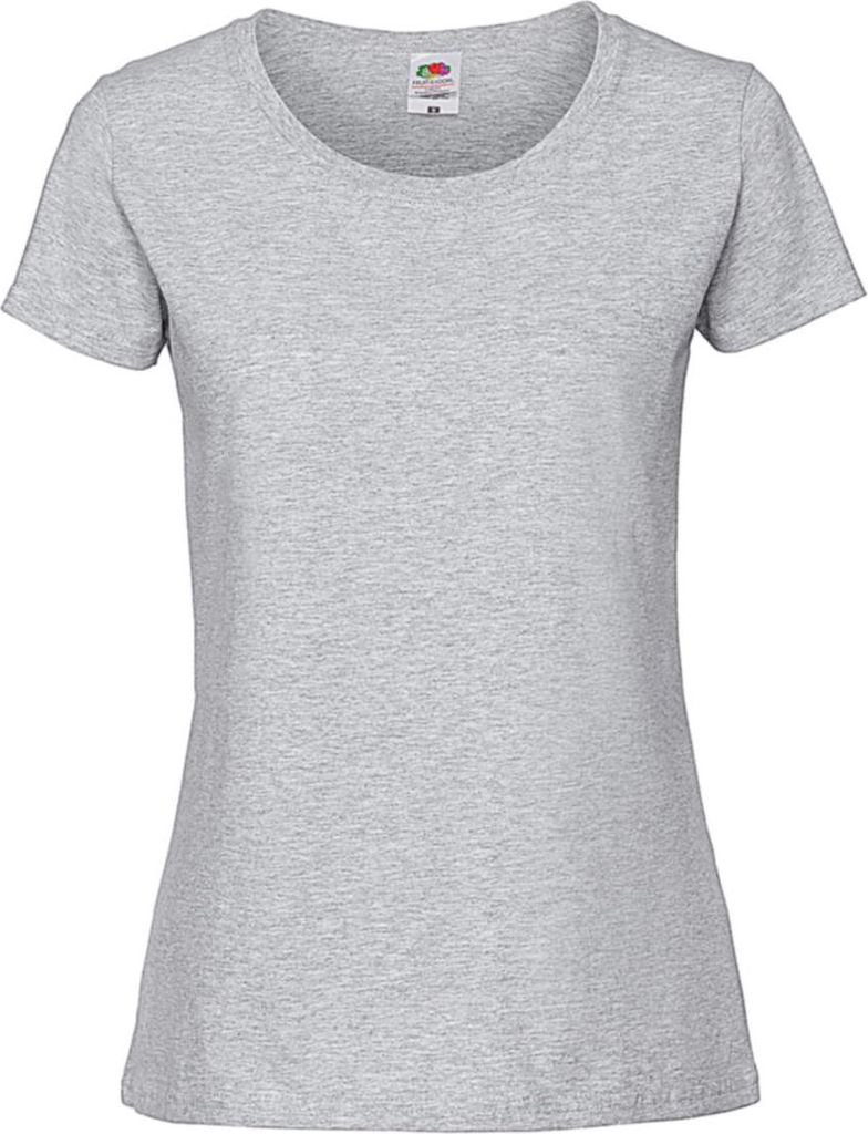 Fruit of the Loom 61-424-0 | Damen T-Shirt Ringspun Premium T Lady-fit - Farbe: Heather Grey - Größe: S