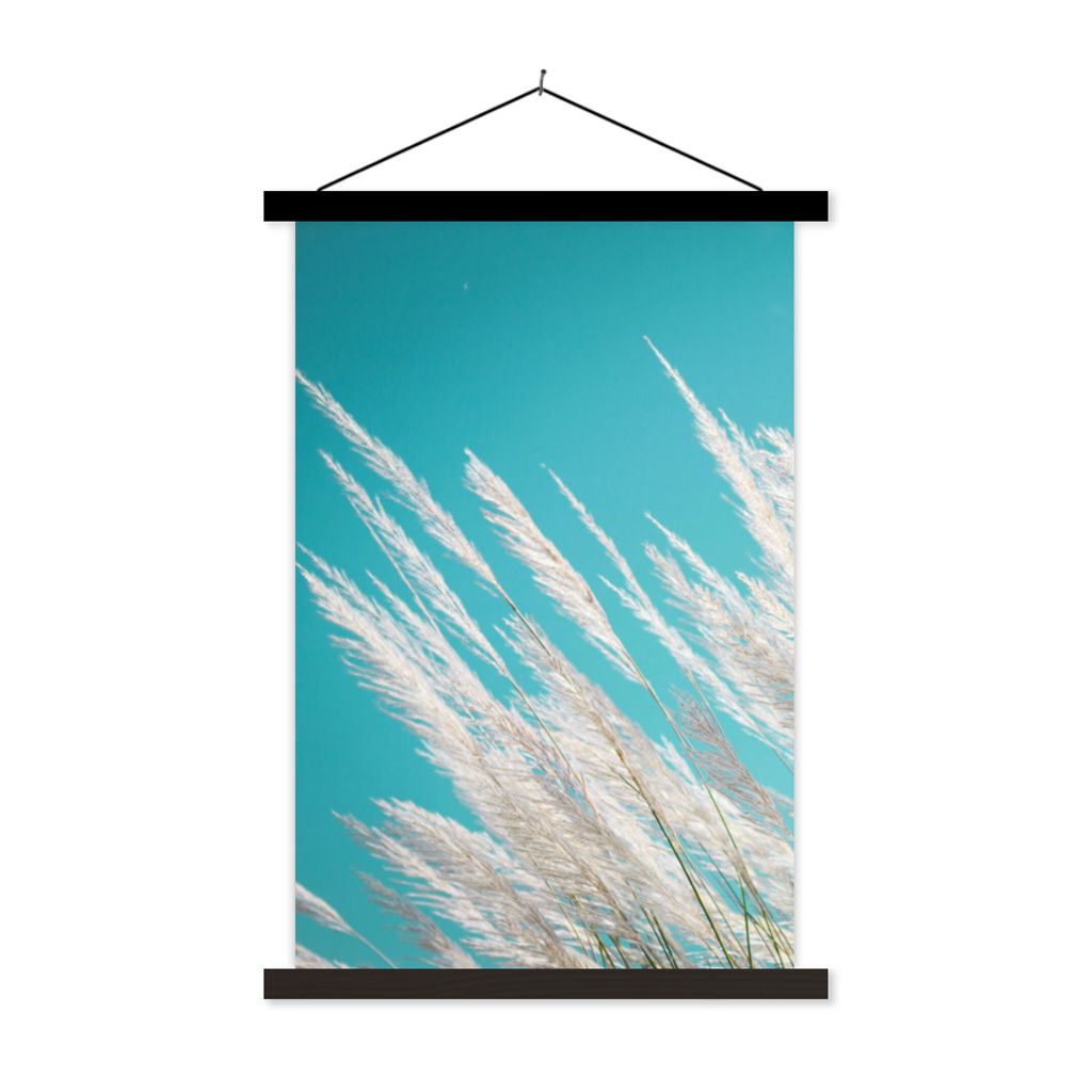 MuchoWow Textilposter Pampasgras - Pflanze 40x60 cm mit schwarzem Rahmen - Wanddekorationen