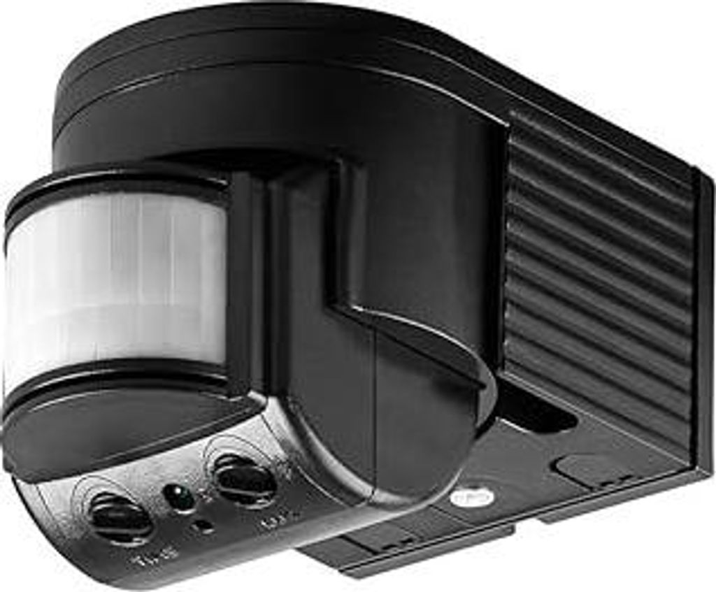 Goobay 96001 Infrarot Bewegungsmelder für Innen & Aussen 180° Pir Sensor LED Leuchte drehbar & neigbar Wand Aufputz Montage 12m Reichweite Schwarz