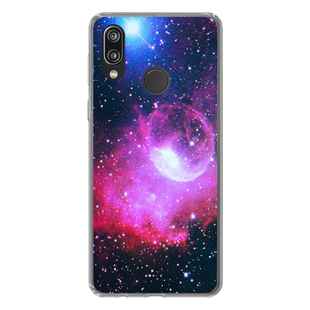 MuchoWow Handyhülle Schutzhülle Hülle für Huawei P20 Lite (2020) Universum - Planeten - Rosa - Jungen - Mädchen - Kinder Silikon Softcase Ha...