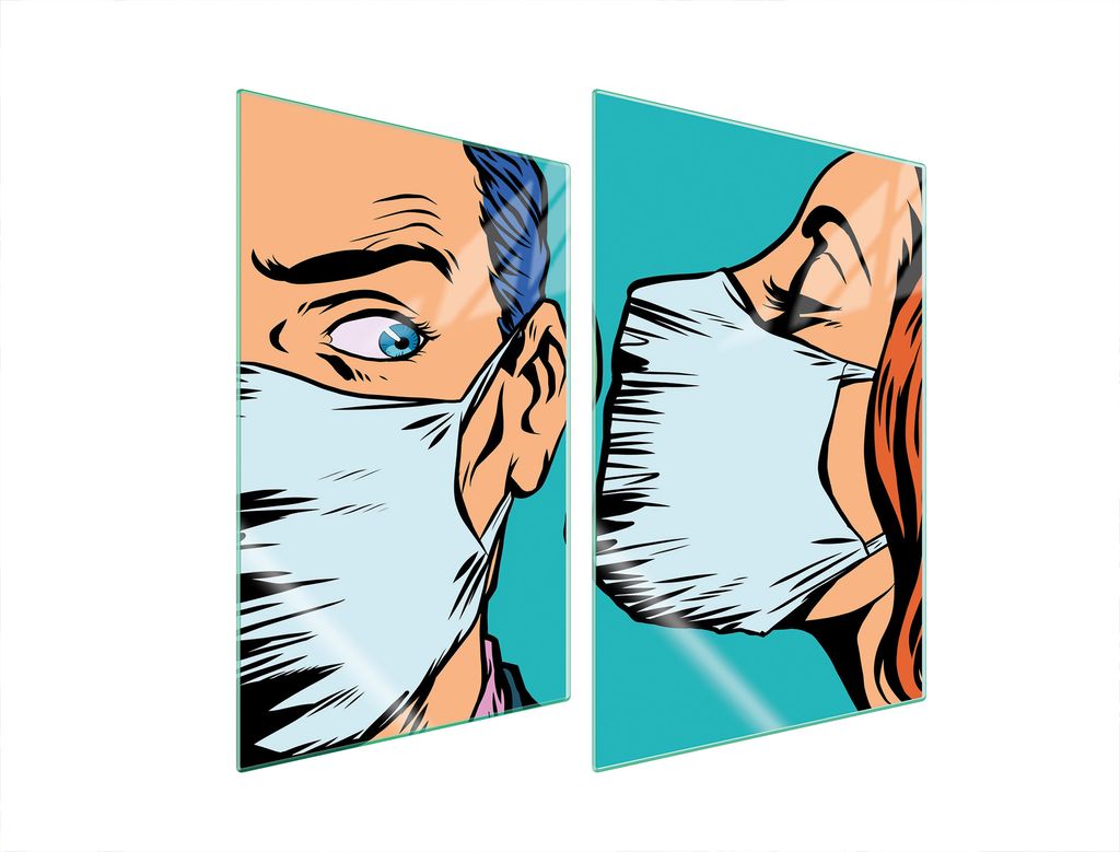 Glasschutzplatte Für Küche 2X35X52 Maske