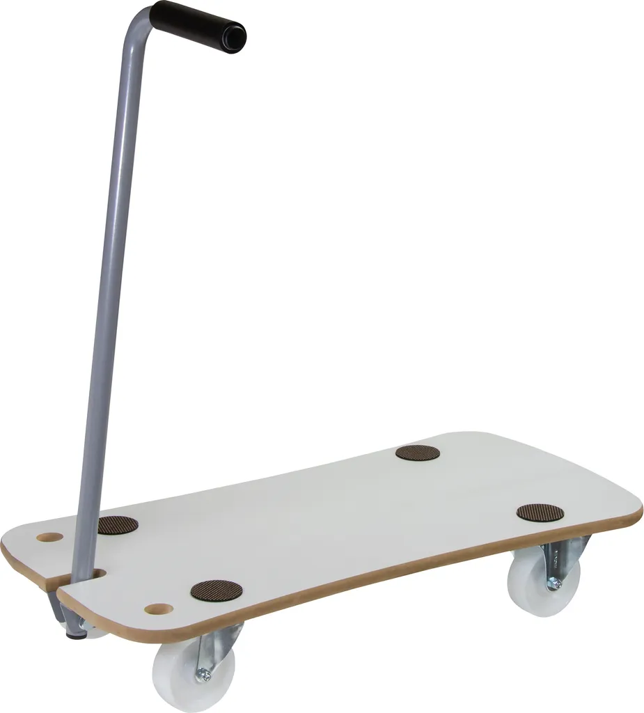 Chariot de manutention avec barre de traction et plateau mélamine 200kg