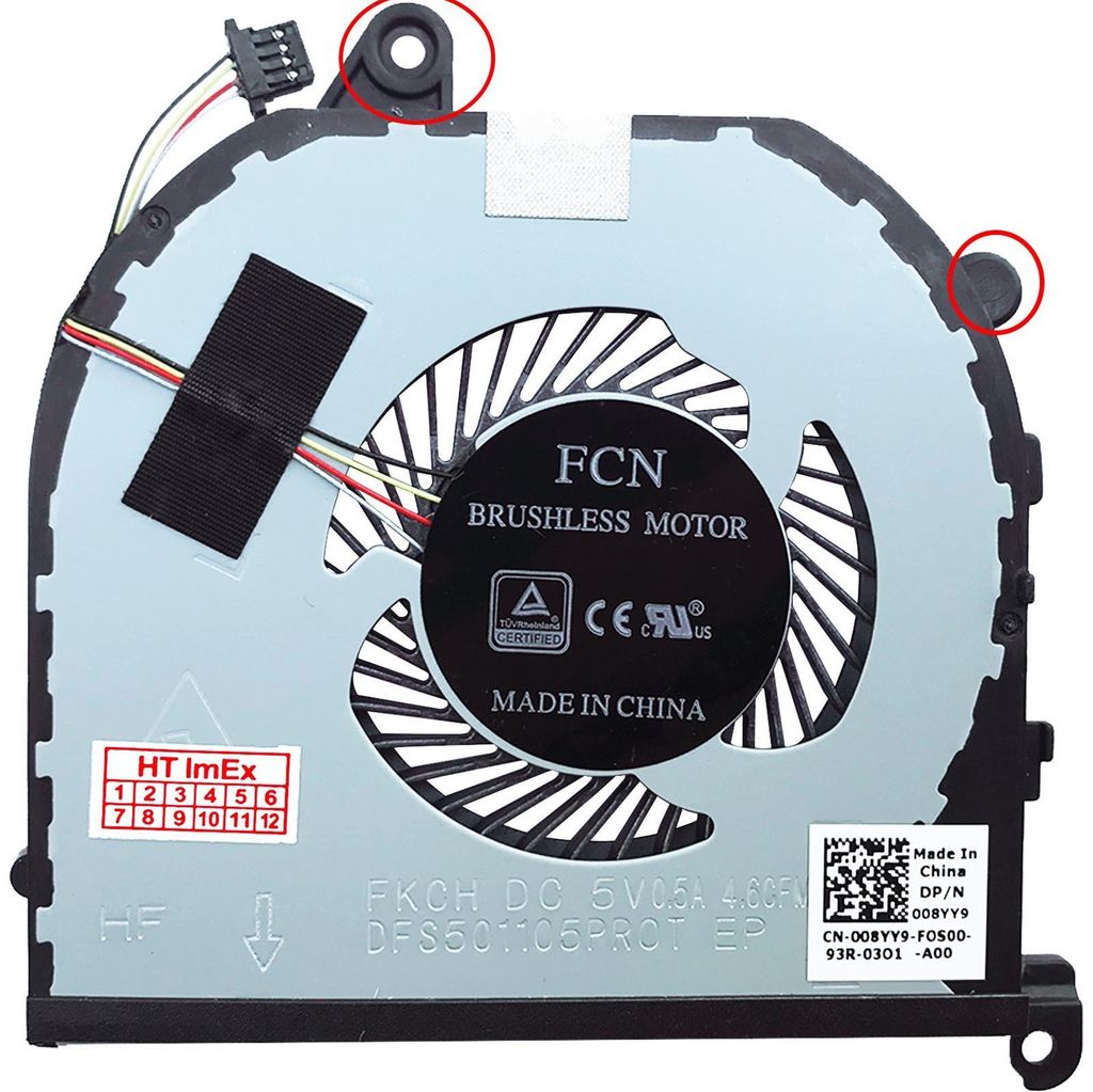CPU version - Lüfter Kühler 4-Pin stecker FAN cooler für Dell XPS 15 9570-WDRM2