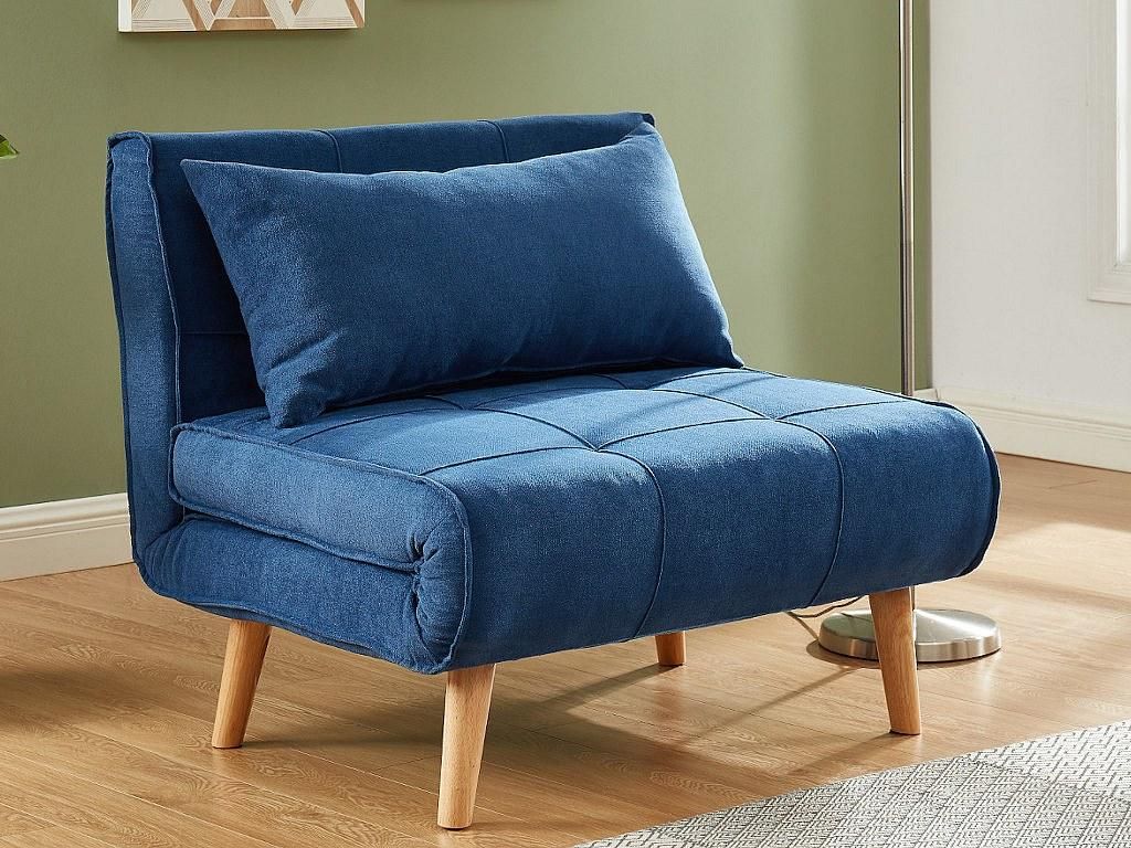 XL CHILA Liegesessel in Stoff - Farbe blau