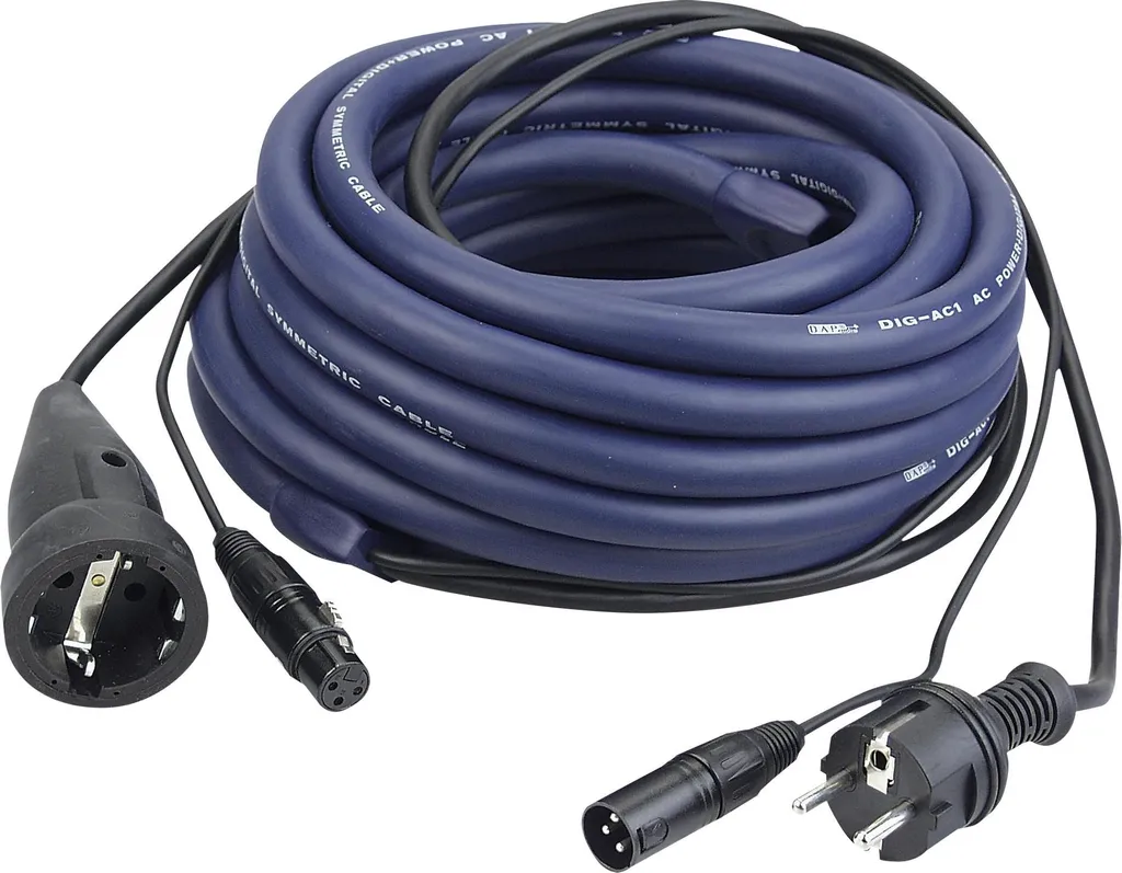 Câble Alimentation et Signal DMX DAP FP05 de 6m Connectique Schuko