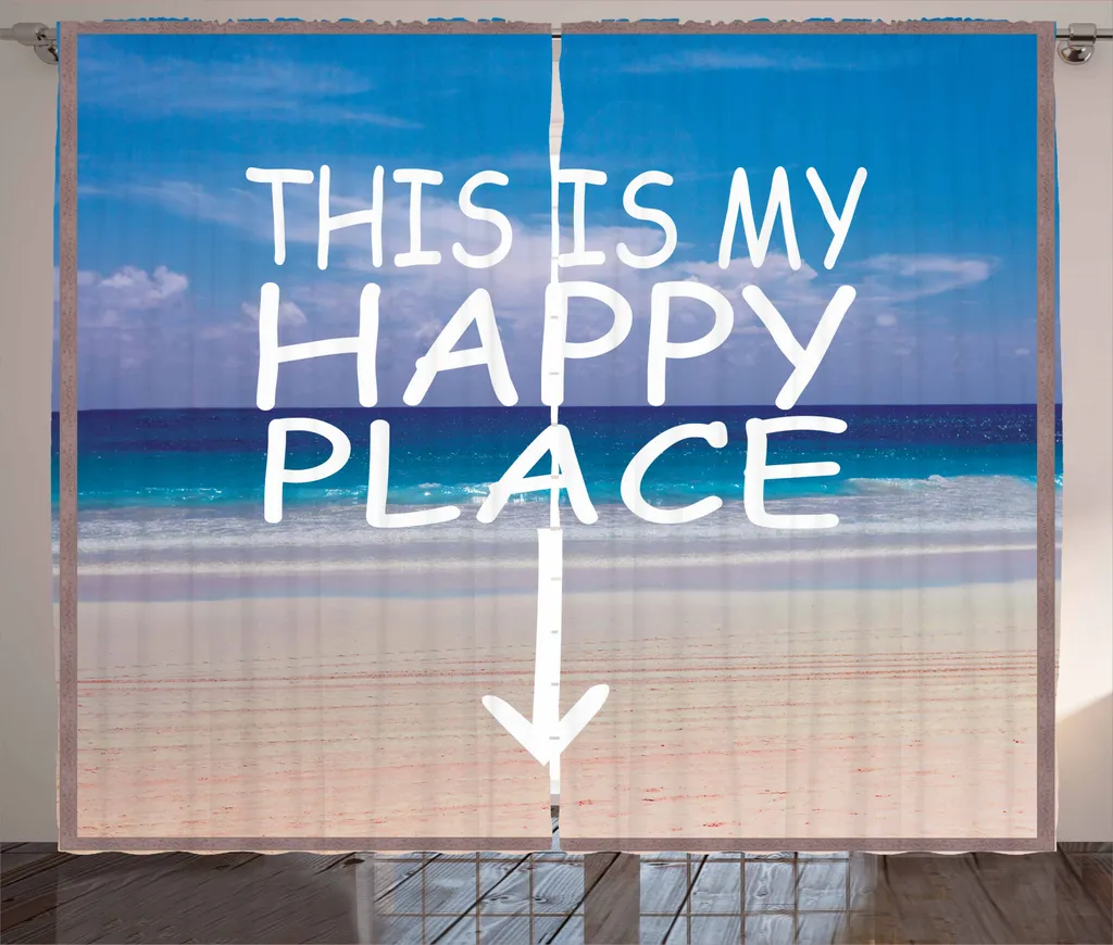 Rideau rustique ABAKUHAUS Dies ist Mein Happy Place multicolore 280x225