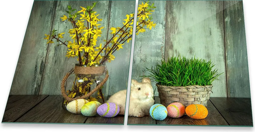 Set 2 Coprifornelli Vetro 40x52 cm | Protezione Piano Induzione Pasqua