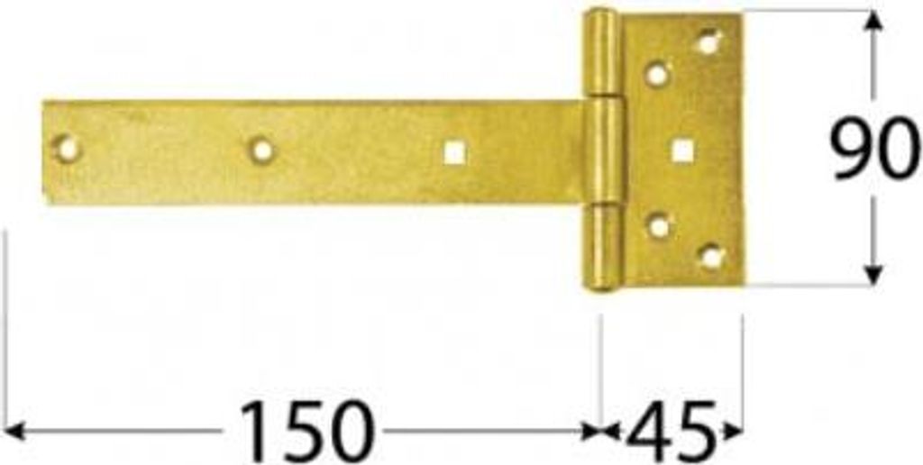 10x Kreuzgehänge mit vernietetem Stift 150/45x90mm Torband Türbänder