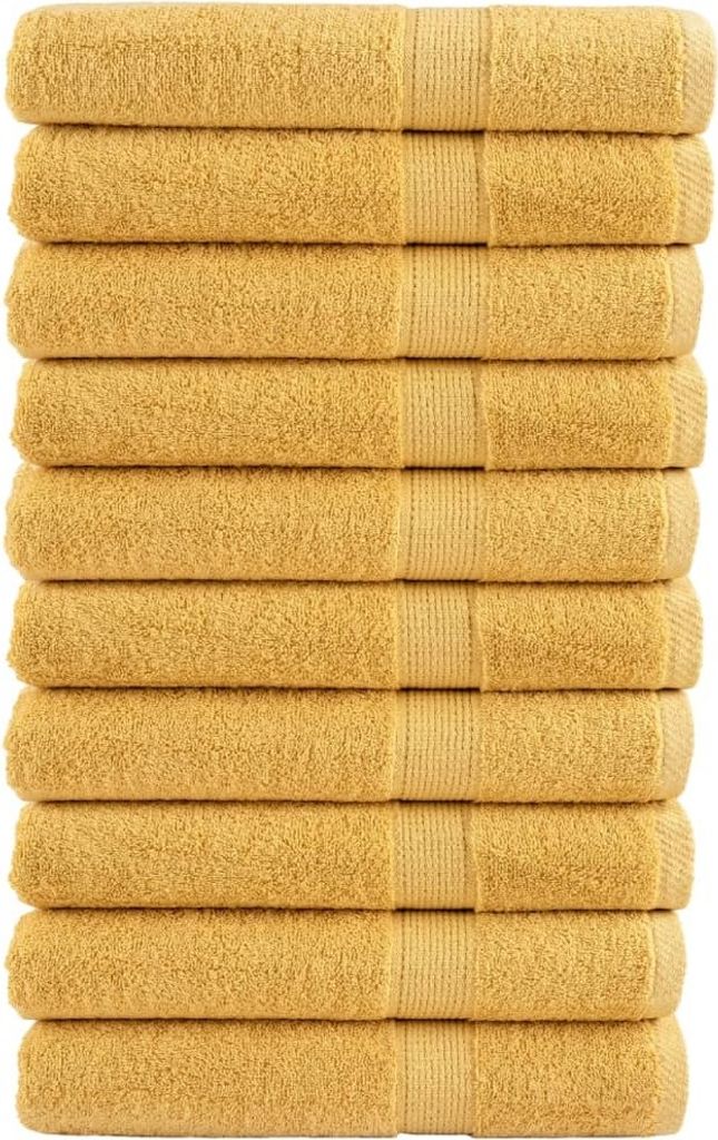 Premium Handtücher SOLUND 10 Stk. Gold 100x200 cm 600 g/m²