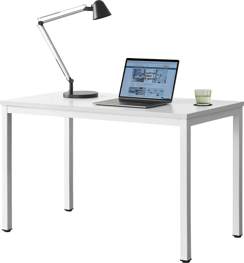 Table de Bureau pour Télétravail Réglable en Hauteur Odense Blanche PC