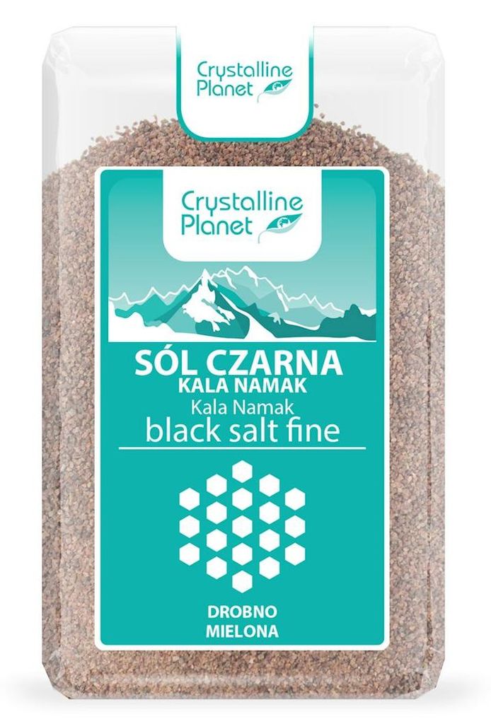 SÓL CZARNA KALA NAMAK DROBNO MIELONA 600 g - CRYSTALLINE PLANET