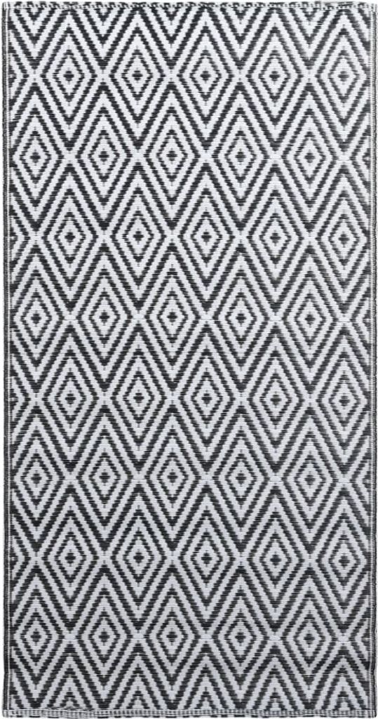 vidaXL Tappeto per esterni ARAKIL Bianco e nero 80x150 cm Immagine del prodotto 
