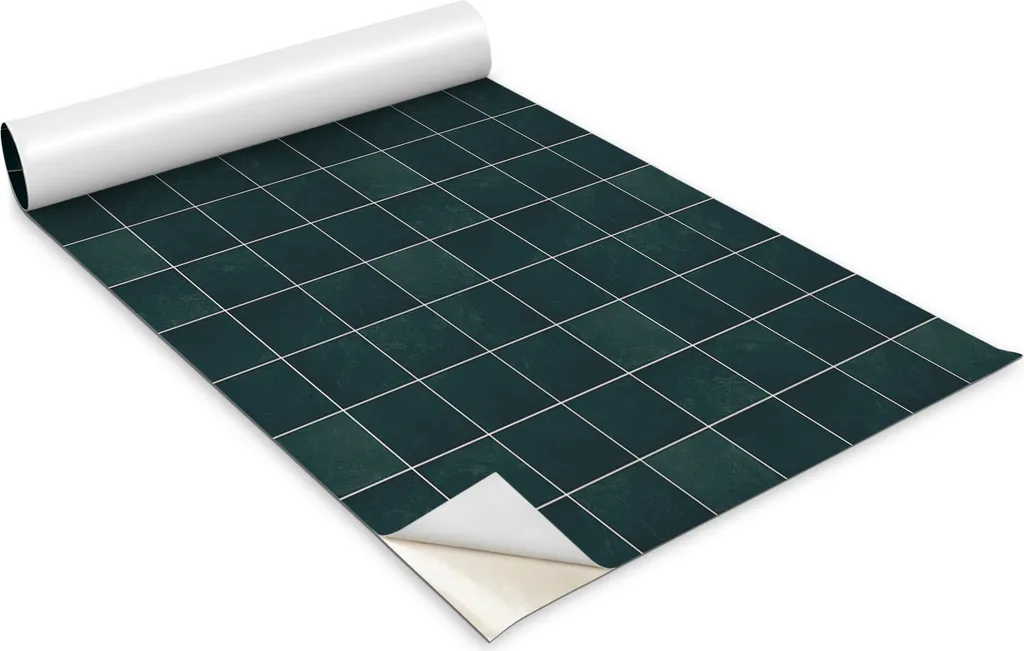 Pellicola autoadesiva per mobili - pellicola decorativa - mobili da tavolo - tagliabile su misura - mosaico verde bottiglia - 100 x 50 cm
