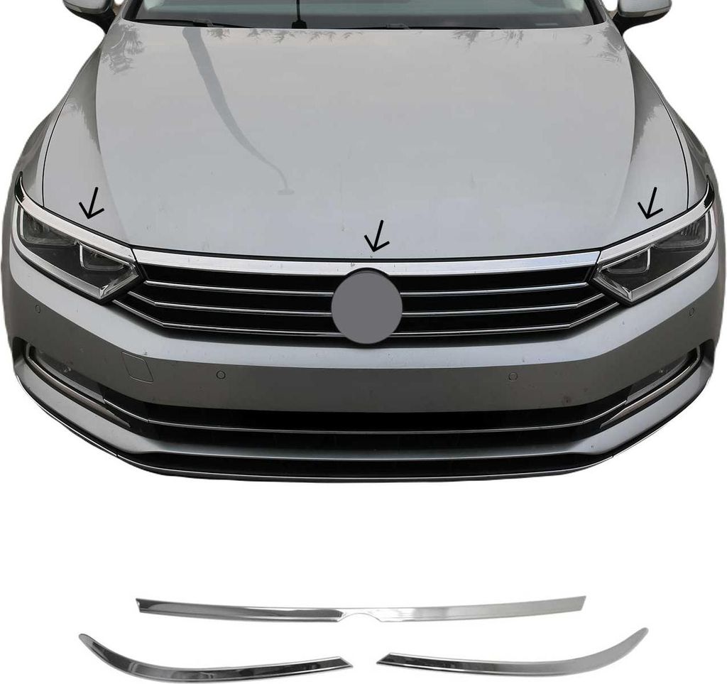 Scheinwerfer Leisten Motorhaubenleiste für VW Passat B8 Produktbild 