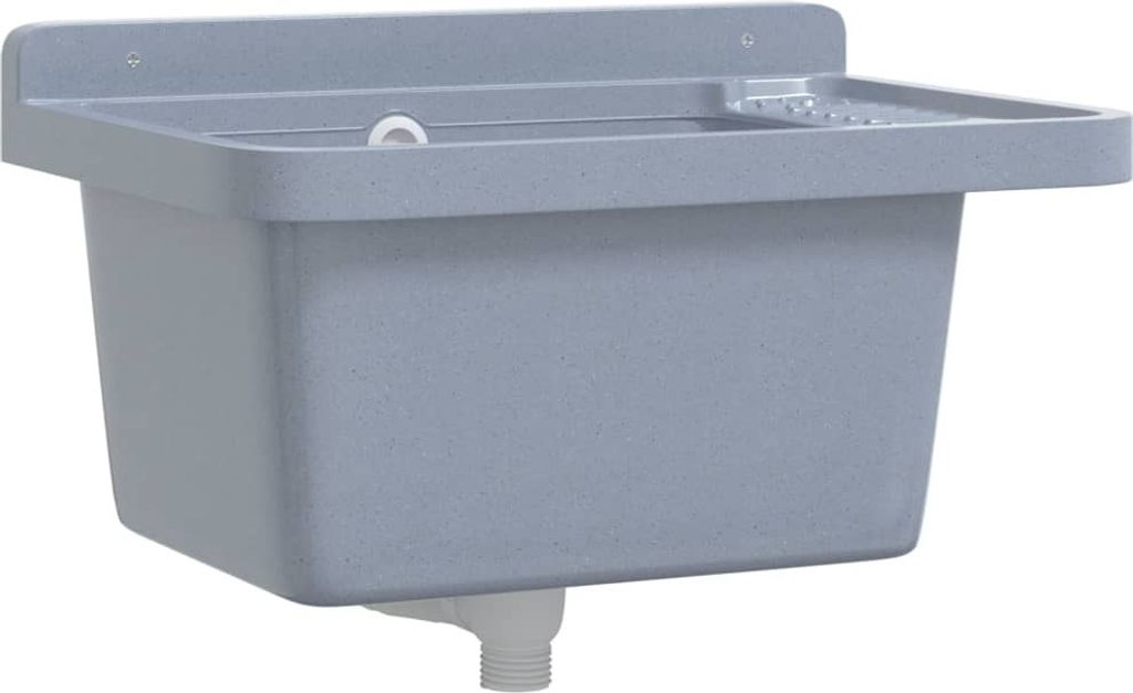 Ausgussbecken Wandmontage Grau 50x35x24 cm Harz