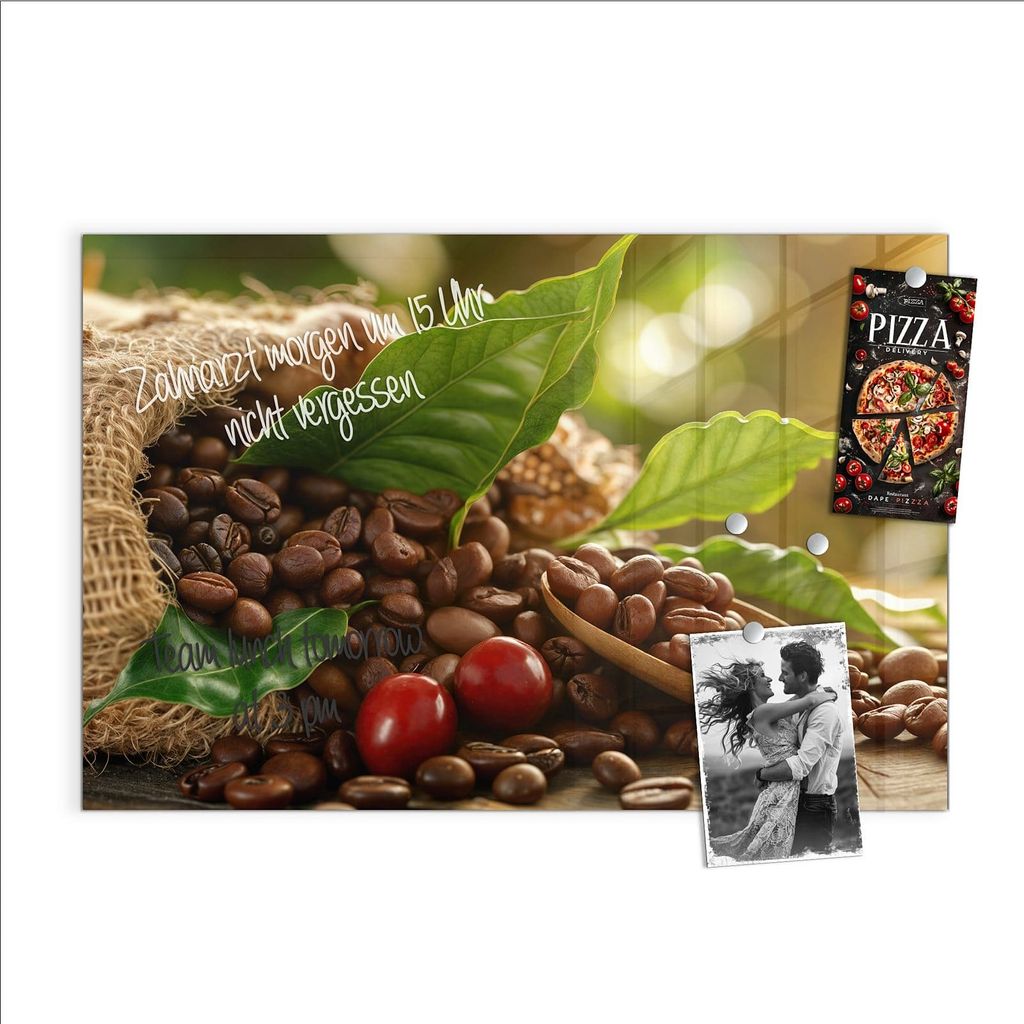 Magnettafel 90x60cm Pinnwand Whiteboard beschreibbar - Kaffeebohnen