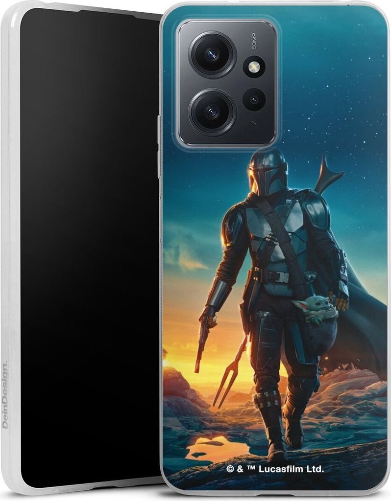 DeinDesign Slim Hülle für Xiaomi Redmi Note 12 4G Silikon Case Ultra Dünn Handyhülle Sonnenuntergang Star Wars The Mandalorian
