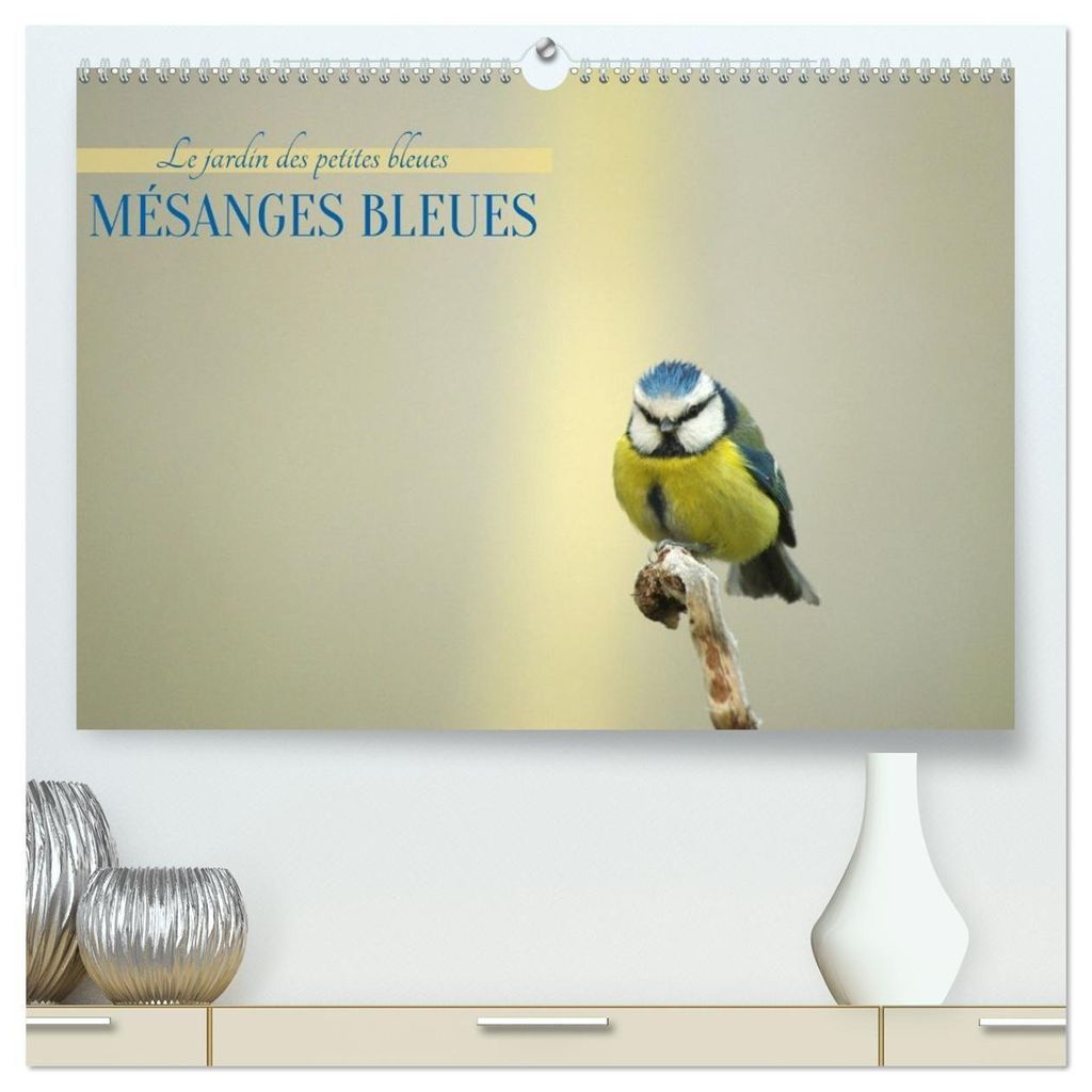 Mésanges bleues (Calendrier mural 2027 DIN A2 vertical) calendrier de bureau