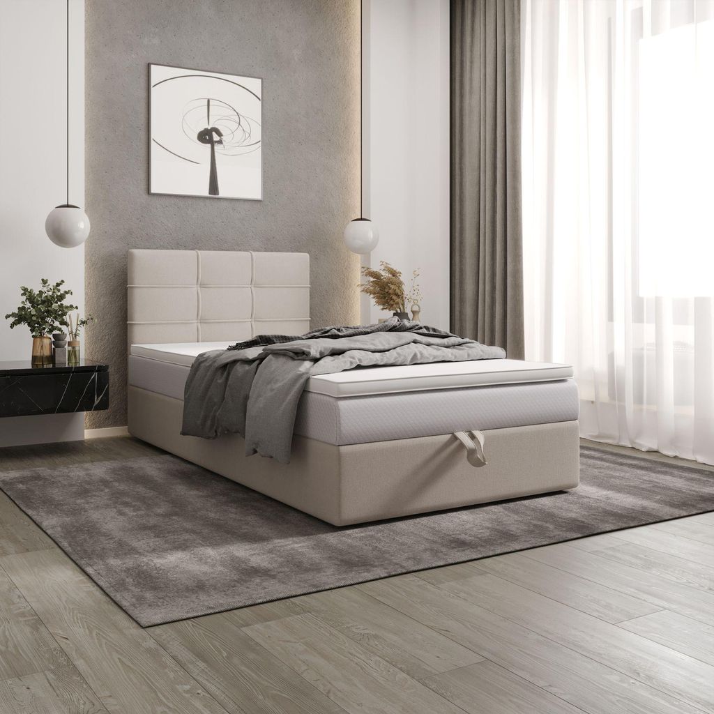 BEDANTE Boxspringbett DUO 2 80x200 Cosmic 10 Bett Bettkasten Ehebett Hotelbett Topper Matratze Schlafzimmer Stauraum