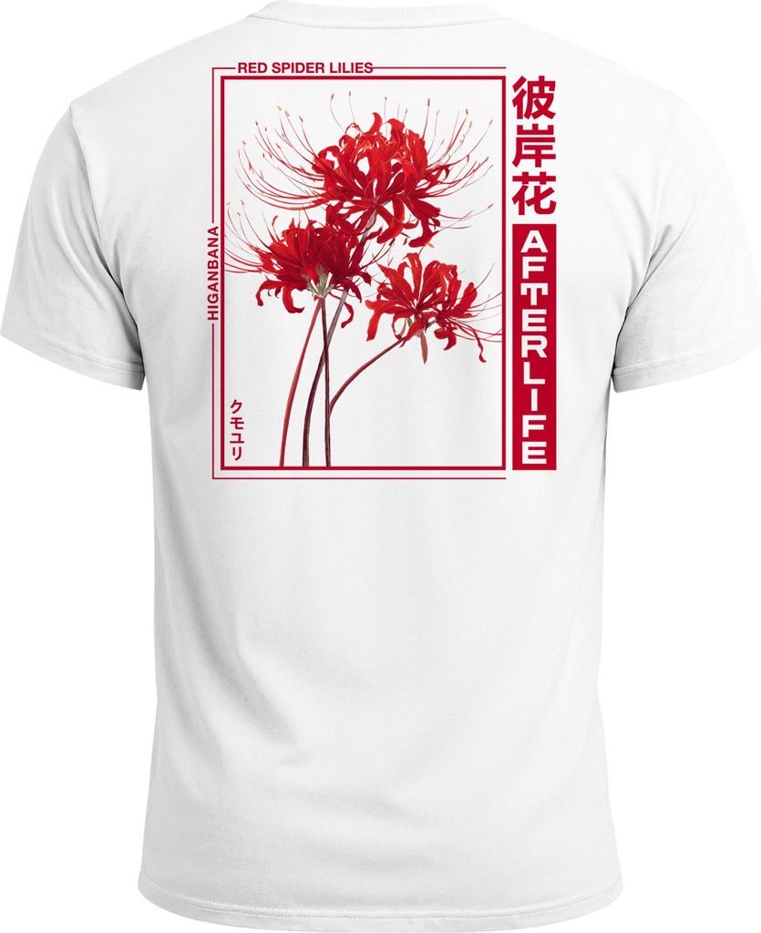 Backprint TShirt Herren Japan Schriftzeichen Asien Urban Fashion Streetstyle Freizeitshirt Männer Neverless