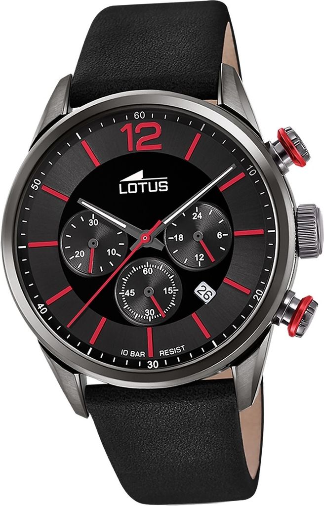 Lotus Leder Herren Uhr Armbanduhr schwarz Luxus Elegant Classic D2UL18687/6