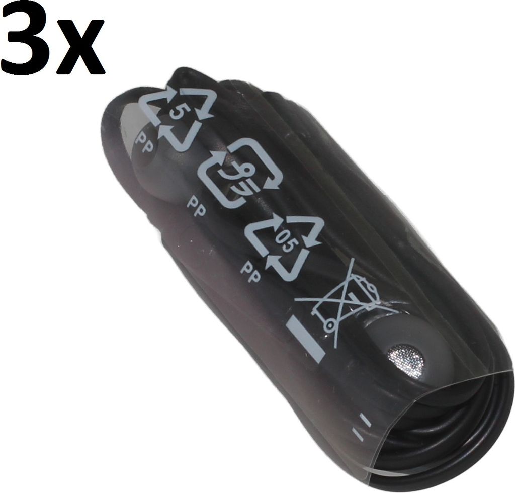 3x Kopfhörer für Original Samsung Galaxy J3 (2017) J330F schwarz In-Ear earphone Headset Ohrhörer 3,5mm Stereo Sound 900 + Hakai Pad
