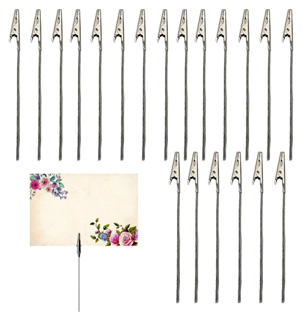 50 Stück Metalldraht Krokodilklemmen, Krokodilklemme Foto, Memo Clip Halter Ständer, für Halten von Karten, Haftnotizen, für Geburtstags-, Part...