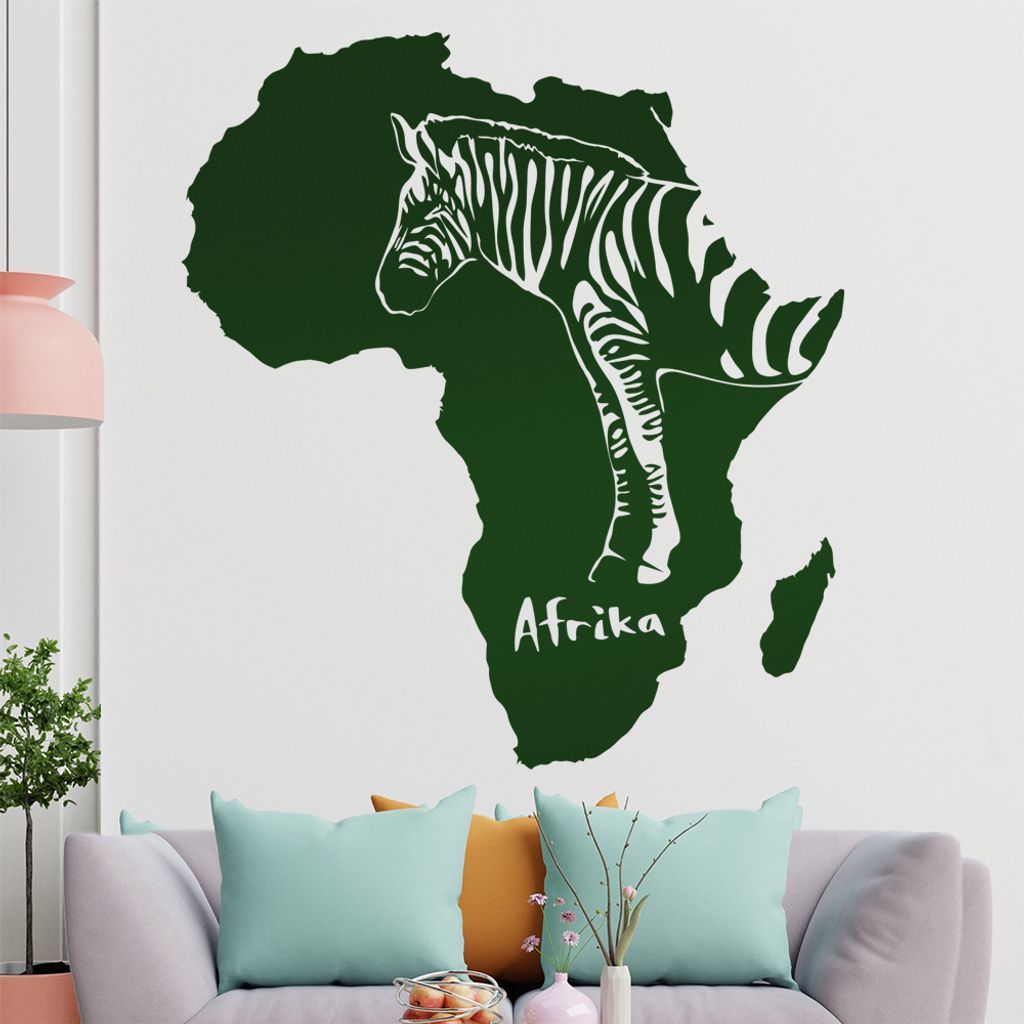 KIWISTAR Zebra u. Afrika Silhouette Umriss Wandtattoo in 6 Größen - Wandaufkleber Wall Sticker - Dekoration, Küche, Wohnzimmer, Schlafzimmer, Ba...