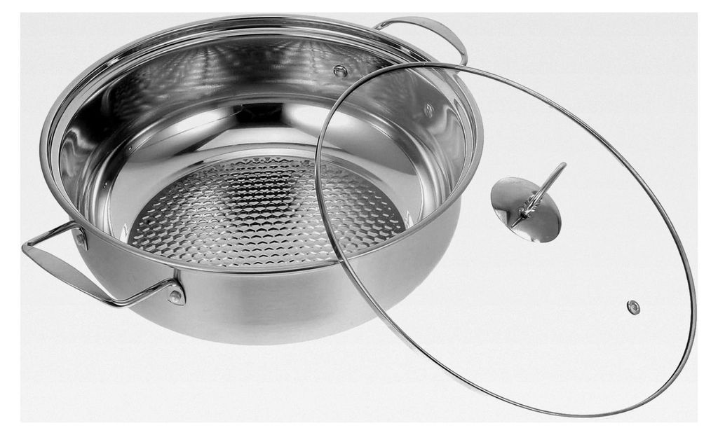 Edelstahl Hot Pot Kochgeschirr 28cm für Hausgebrauch und Induktion mit Gleichmäßiger Wärmeverteilung