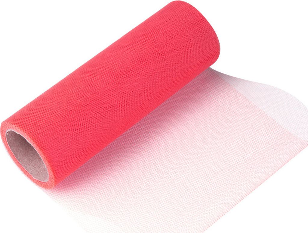 Dekolo Dekotüll für Tische Blumensträuße und Geschenke Tüllstoff 15cm x 9m Koralle