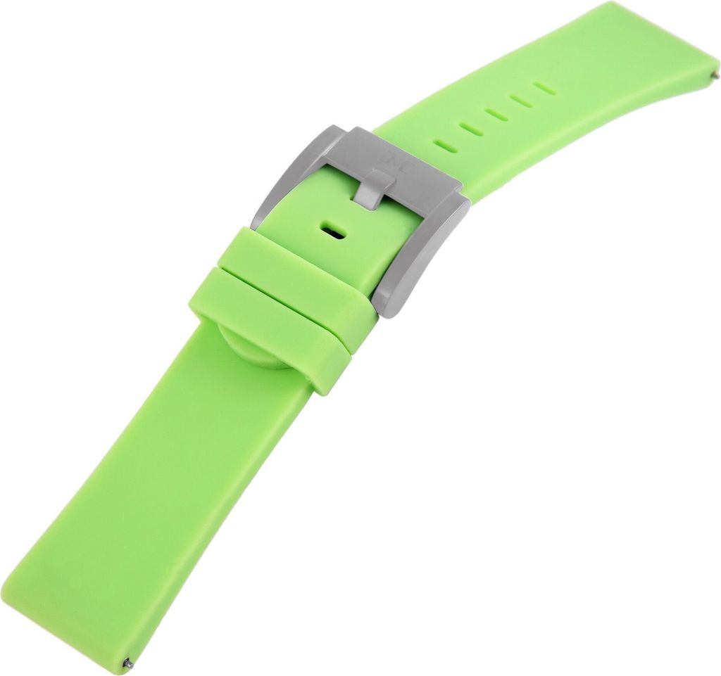 TW Steel Silikonband, 22 mm, hellgrün, silberf. Schließe