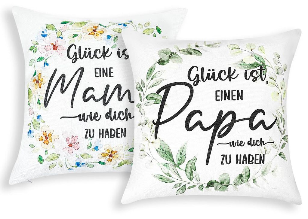 Kissenbezüge, 2er-Set, Geschenk zum Muttertag, Vatertag, Geburtstagsgeschenk für Eltern, Geschenkidee zum Muttertag, Weihnachtsgeschenk, Design, ...